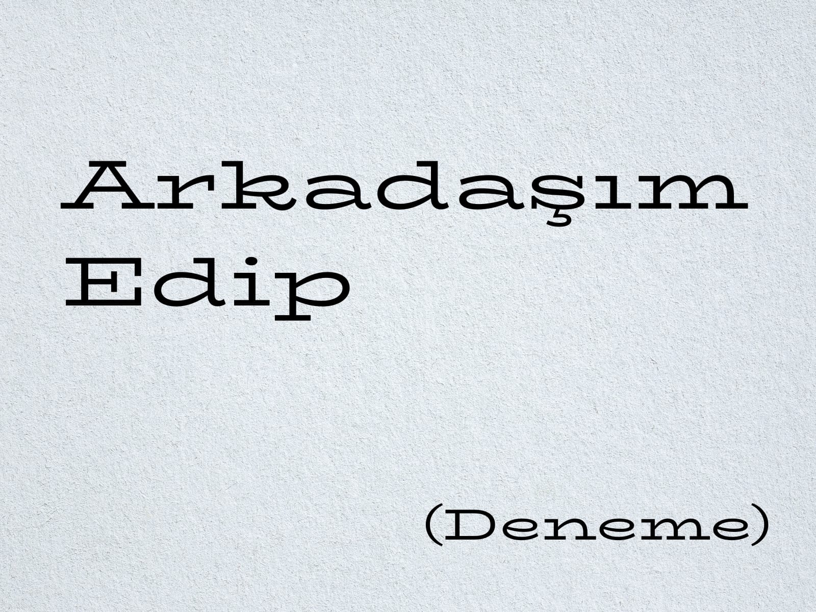 Arkadaşım Edip